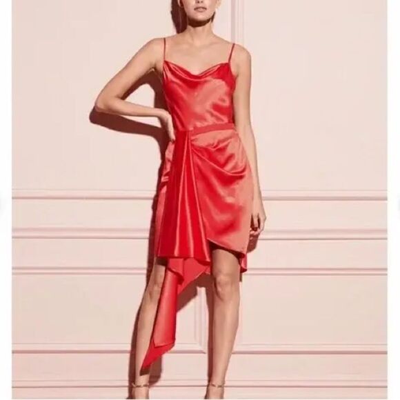 Fleur Du Mal Cascade Red Silk Dress